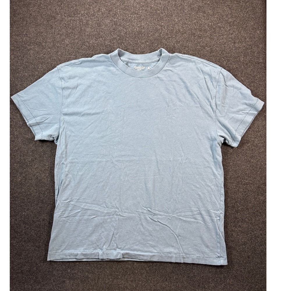 Abercrombie & Fitch Soft AF Essentials Relaxed T-Shirt Mens XL Light Blue
